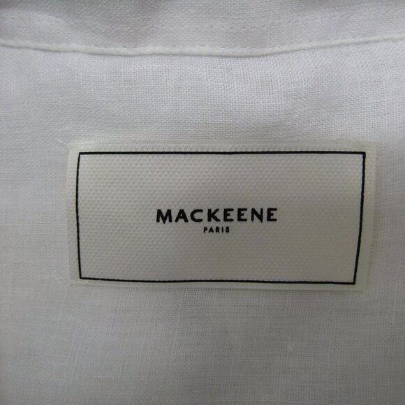 NEW MACKEENE Mens Fabiio Linen Button-Up Shirt Size 2XL White - Picture 8 of 12